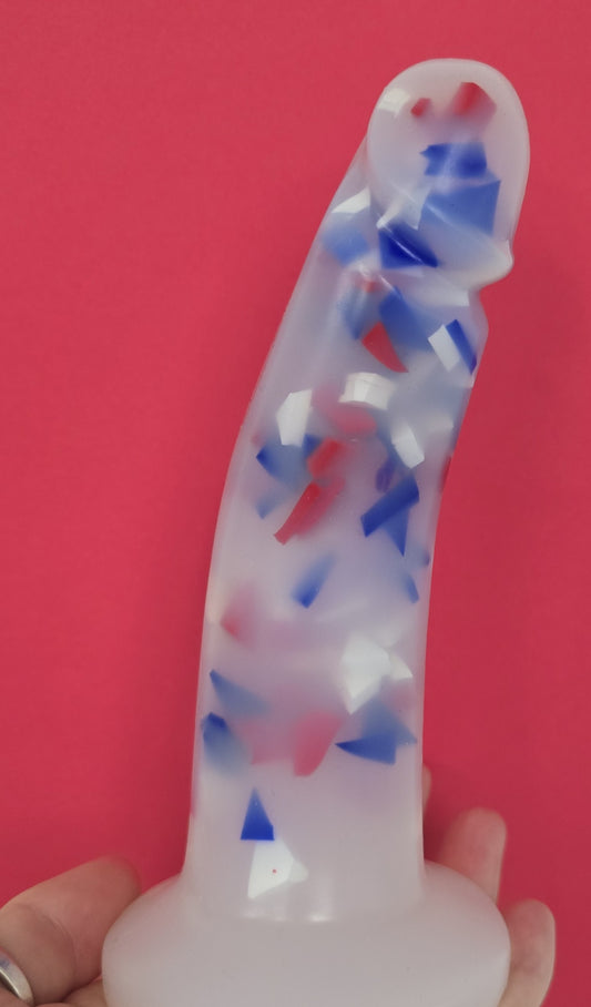 ONE OF A KIND Champlette Red White & Blue Confetti