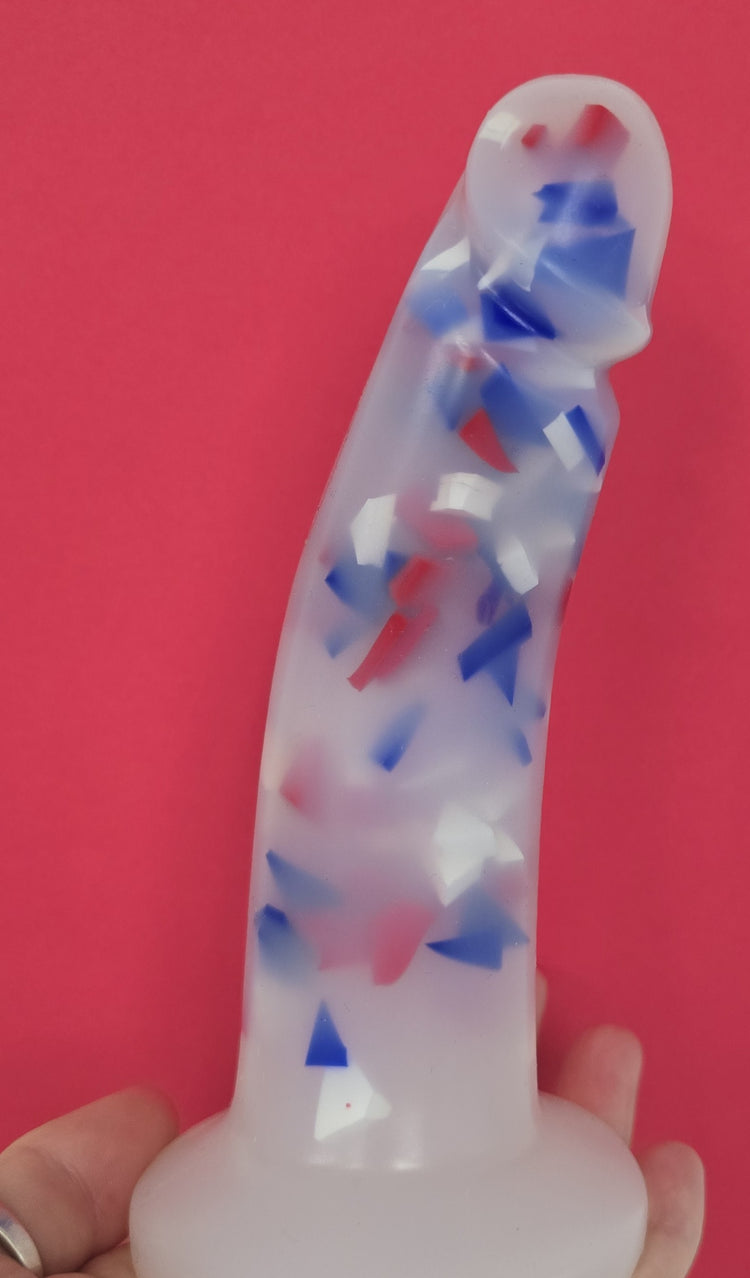 ONE OF A KIND Champlette Red White & Blue Confetti