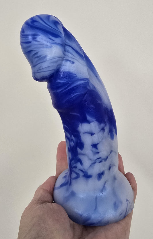 ONE OF A KIND Large Bent Blue & White