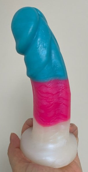 ONE OF A KIND Large Bent Blue Pink & White