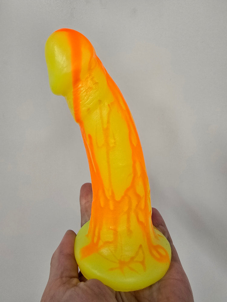 ONE OF A KIND Woody Yellow w/ Orange Drip